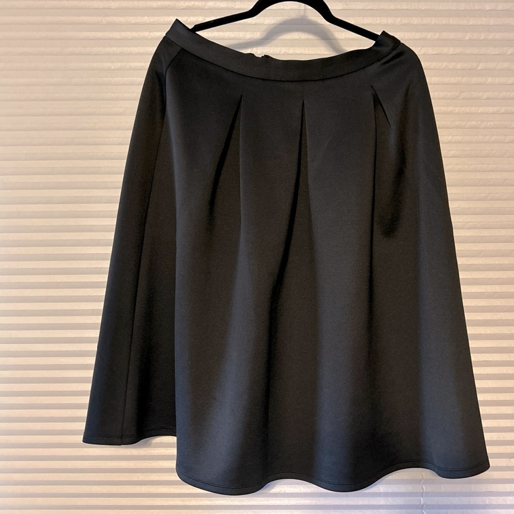 EUC Black Full Skirt with Gold Zipper 10